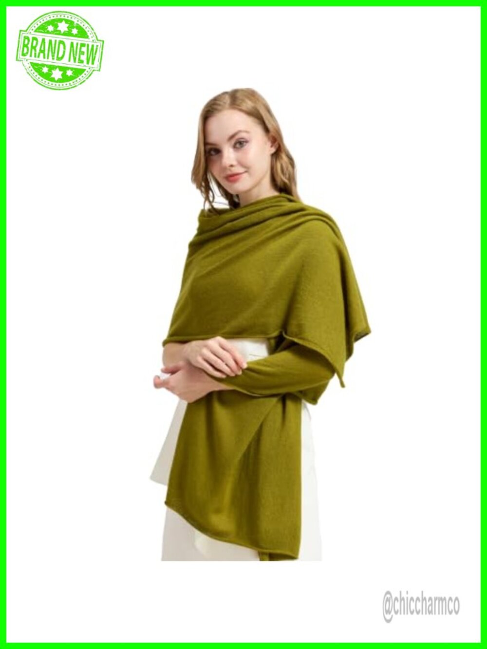 100% Cashmere Shawl Wrap Lightweight Travel Scarf